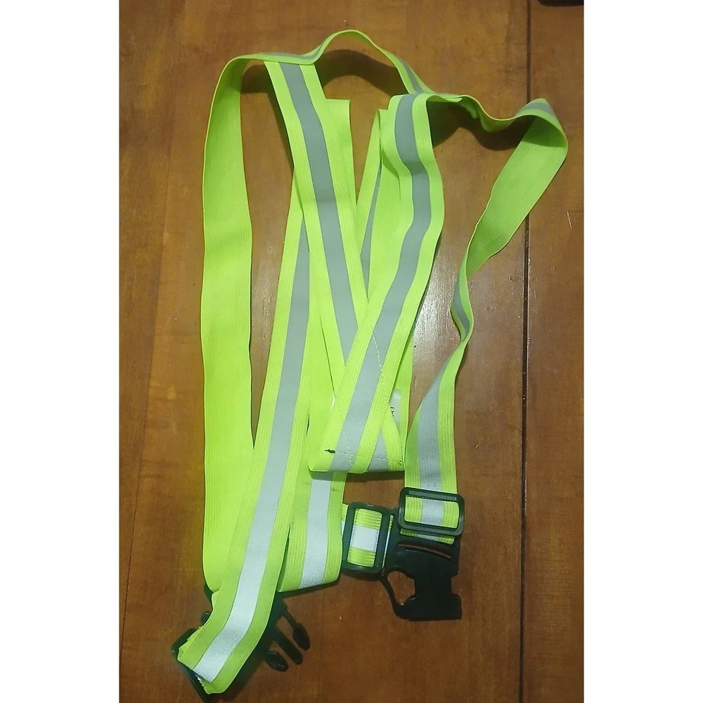 Safety Bright Green-yellow Reflective Adjustible‎ Susspenders/belt, Waist Up